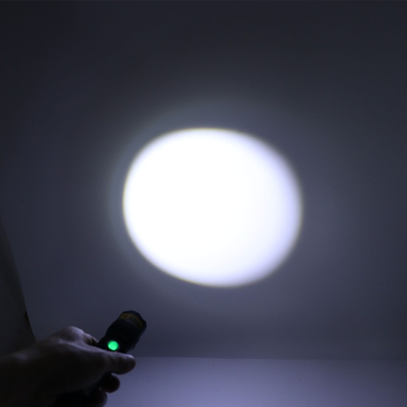 LED Flashlight USB Magnetic Charging 7 Gears Zoomable Black Light