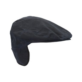WALKER AND HAWKES - Wax Edmond Flat Cap w/Foldable Ear Flaps - Navy - Medium (58cm)