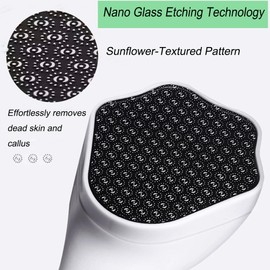 Hard Skin Remover Nano Glass Foot File - Foot Callus Remover with Handle Foot File Callus Remover with Nano-Level Grinding Points Durable Foot Scrubber Dead Skin Removal for Wet Dry Feet (White)