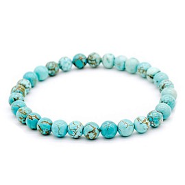 SIMPLÍ BASIC Natural Turquoise Healing Gemstone Bracelets 6mm Bead | Women & Mens Bracelet | Purification of The Heart | Evil Eye Beads | Removes Negative Energy | Inc Gift Box