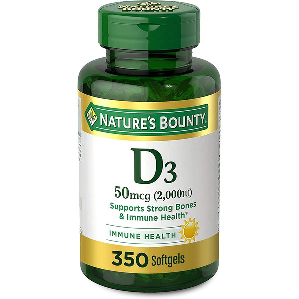 Vitamin D by Nature’s Bounty for Immune Support. Vitamin D Provides Immune Support and Promotes Healthy Bones. 2000IU, 350 Softgels