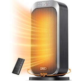 Dreo Quiet Space Heater, 1500W Portable Heaters for Indoor Use with Remote, 70° Oscillation, Fast and Safety Electric PTC Ceramic for Desk Office Bedroom, 12H Timer