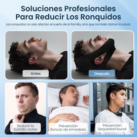 Gikoo Correa para Barbilla Antironquidos, Unisex Correa Ajustable para la Barbilla Algodón, Respiración Correctiva y Alivio para los Ronquidos Dormir, Ayudas Avanzadas para Dormir Mejor.