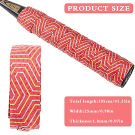 NICENEEDED Racket Overgrip, PU Lengthen Grip Tape Non-Slip Absorb Sweat for Tennis Badminton Fishing Rod