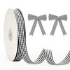 KINGLAKE Black and White Gingham Ribbon, 50Yd x 5/8" Checkered