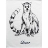 Half a Donkey The Lemur Large Cotton Tea Towel
