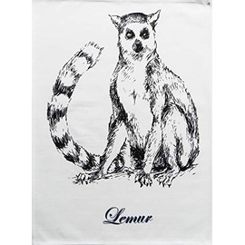 Half a Donkey The Lemur Large Cotton Tea Towel
