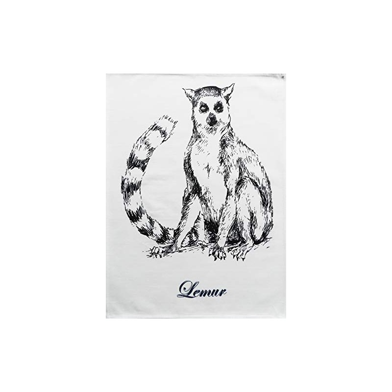 Half a Donkey The Lemur Large Cotton Tea Towel
