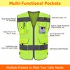TCCFCCT Mesh High Visibility Vest 9 Pockets Reflective Safety Work