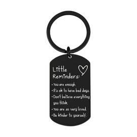URSMART Little Reminders Keychain, Inspirational Keychain You Are Enough Keyring Inspiration Motivational Gifts for Women Men Uplifting Encouragement Gifts