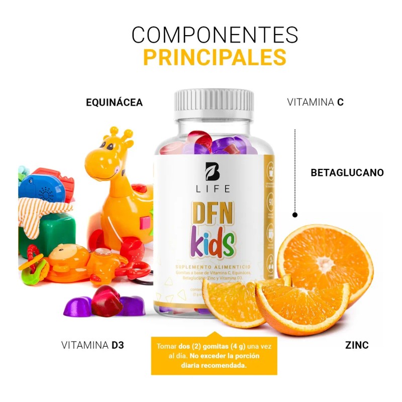 Sistema Inmune Niños 180 Gomitas Veganas Sin Azúcar B Life.