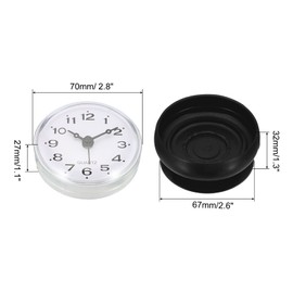 PATIKIL Waterproof Bathroom Clock Mini Round Wall Clock with Suction Cup for Bathroom Kitchen Home Decoration Black