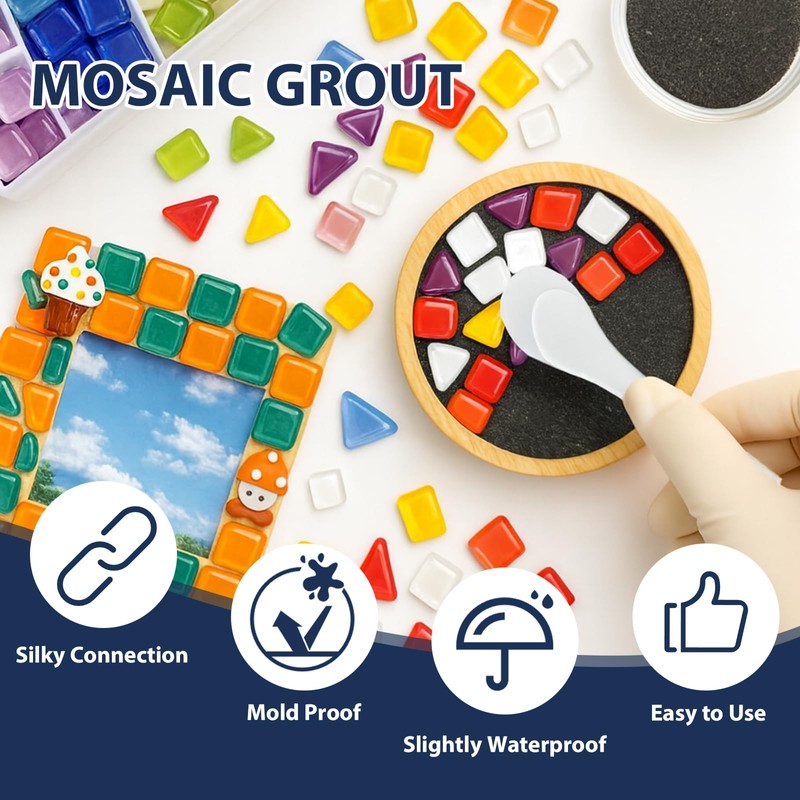 GDDP 200g Black Crystal Mosaic Grout, Handmade Grouting Filling Gaps