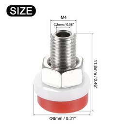 MECCANIXITY 2mm Banana Female Jack Socket Mount Connectors Binding Post for Banana Plug Connectors Red and Black 12 Pcs