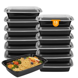 EnthuLove Meal Prep Containers, BPA-free Reusable Food Prep Containers with Lids, Freezer Containers 1 Compartment, 15 Pack Stackable Microwavable 28oz Takeaway Lunch Boxes with Lids