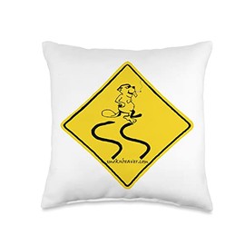 Smok'n'beaver Slippery Beaver Throw Pillow, 16x16, Multicolor