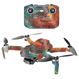 MightySkins Glossy Glitter Compatible with DJI Mini 2 Portable Drone - Lava Water | Protective, Durable High-Gloss Glitter Finish | Easy to Apply, Remove, and Change Styles | Made in The USA