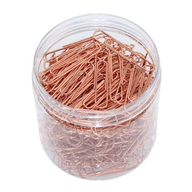 AOKIVIGOA 50mm Metal Paper Clips with Plastic Box of Paper Clips for Office Stationery Rose Gold 200pcs