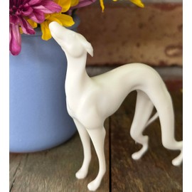 White Greyhound Miniature/Pat the Dog Figurine/Friends Merch Replica Gift/Pop Culture Desk Decor/Gift