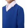 SMILING PINKER Boys' V-Neck Uniform Long Sleeve Knitted Basic Sweater,