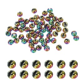 PATIKIL Fly Tying Tungsten Beads, 70 Pcs 5.5mm / 0.22 Inch Tungsten Slotted Round Ball Bead for Fly Tying Jig Hooks, Colorful