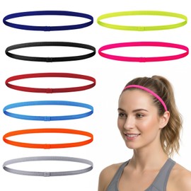 BDEPSTR Fascia Capelli,8 Pezzi Sportiva Fascette Capelli,Fascette Sottili Antiscivolo Donna,Fasce Elastiche Uomo,Headband Elastico, Cerchietto,per Donne Sport Yoga,Calcio,Tennis,Allenamenti