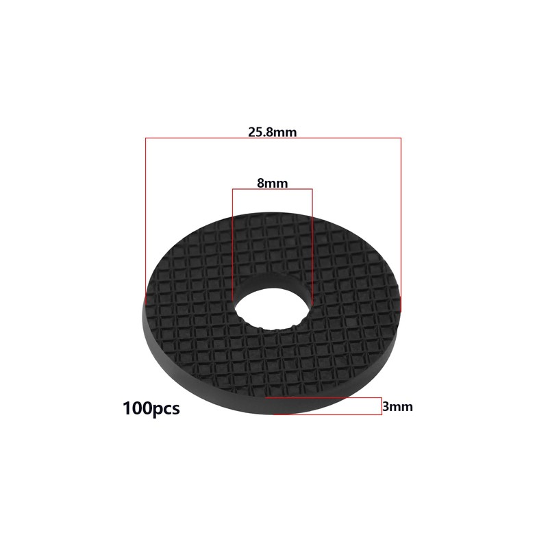 EMSea 100pcs M8 Rubber Washers Rubber Flat Washers Round Sealing