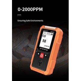 Aicevoos AS-E10 Carbon Monoxide Detector, CO Detector with Audible & Visual Alarm, 0-2000PPM, CO Alarm, Backlit LCD Screen, for Home, Car, Camping& Travel