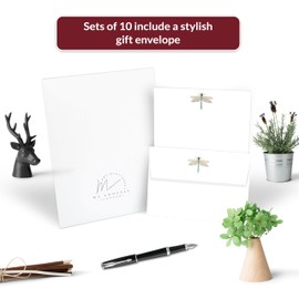 Me Loovely Dragonfly Letter Writing Papers with Envelopes A5 Size Stationery Paper Writing Supplies for School Home & Office | Christmas Gifts (10 Letters and 10 Envelopes with Gift Envelope)