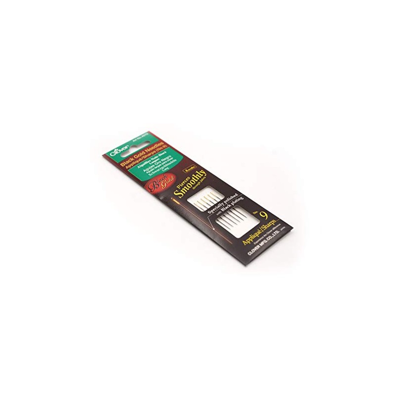 Clover Agujas, Apliques/Punzantes No. 9, Negro/Oro