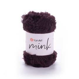 Yarn Art Mink Fur Yarn, Soft Fur Yarn Chunky Fluffy Faux Fur Yarn Fuzzy Fur Yarn Eyelash Yarn for Crochet Knit Clothes Knitting 50gr (Yarnart Mink 342)