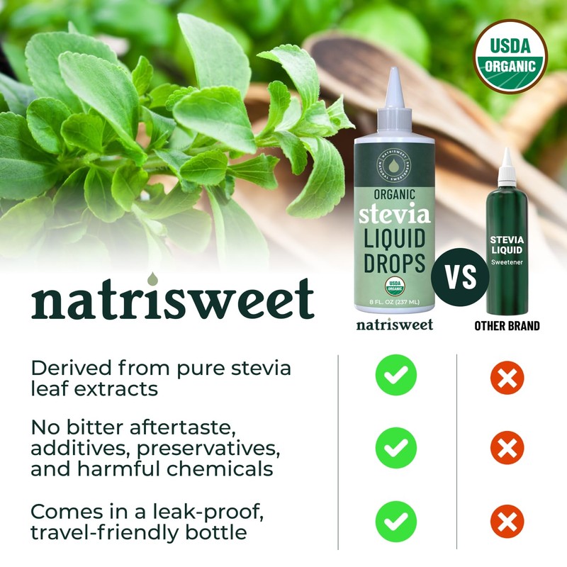 Organic Stevia Liquid Drops, 8 fl oz, Liquid Stevia Sweetener