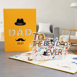 3D Creativity Pop Up Father's Day Card, Happy Birthday Day Greeting Cards for Dad, Husband, Brother (Best Dad Theme)