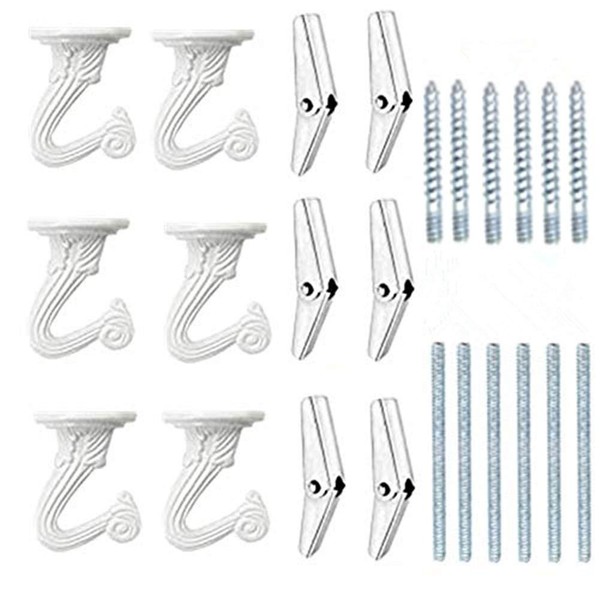 LIFEUNITE 6 Sets White Ceiling Hooks for Hanging Plant, Heavy