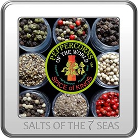 Salts of the 7 Seas Peppercorns of the World in a Custom Embossed Tin