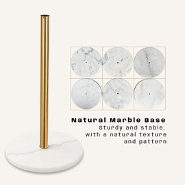 Adolif Metal Coat Rack Stand, Solid 304 Stainless Steel Coat Rack Freestanding, Pure Natural Marble Base, 8 Hooks Floor Hanger, Used In Bedroom Living Room Office To Hang Clothes, Hats, Bags