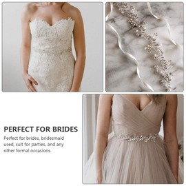 SOIMISS Rhinestone Bridal Belt Sash Wedding Dress Belt Crystal Applique for Bridesmaid, silver