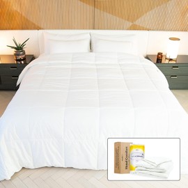 FluffCo Down Alternative Comforter/Hotel Comforter (Queen Comforter, 5-Star Hotel Quality Microfiber Comforter) (Queen)