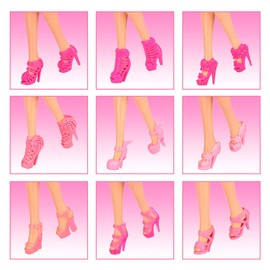 Miunana 50 Shoes High Heels Boots Accessories For 11.5 Inch Dolls