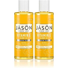 Jason Naturals Vitamin E 5000 IU Skin Oil (Pack of 2) with Sunflower Oil, Safflower, Rice, Avocado, Sweet Almond, Apricot and Wheat, 4 oz. Each
