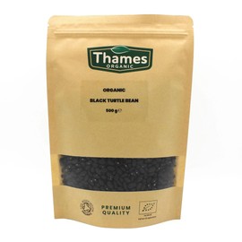 Organic Black Turtle Beans 500g - No Additives or Preservatives, High Protein, High Fibre - GMO-Free, Raw, Vegan, Certified Organic - Nutritious and Versatile - Thames Organic