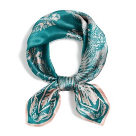 QIUTIMIY Mulberry Silk Scarves for Women Lightweight 21"x21" Square Scarf Small Neckerchief Women Digital Printed Head Wrap((53cm) Square Scarf 20)