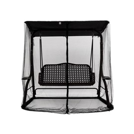 Patio Swing Mosquito Netting - Polyester Mesh Screen with Zipper Opening and roof Waterproof Tent - Rectangle Netting Curtain