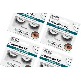 Ardell Lash Extension FX B-Curl False Eyelashes - Eye-Opening Effect Natural Look Strip Lashes, 4 Pack