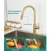 Gold Kitchen Sink Faucet with Pull Down Sprayer, Modern Single
