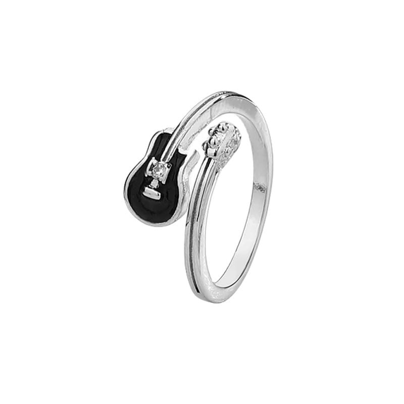 AREUM Guitar Ring, White, Black, Set of 2, Guitar Ring,