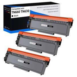 KCMYTONER 3 Pack Compatible Toner Cartridge Replacement for Brother TN660 TN630 High Yield Black to use with HL-L2380DW HL-L2320D HL-L2300D DCP-L2540DW HL-L2340DW HL-L2360DW MFC-L2720DW Printers