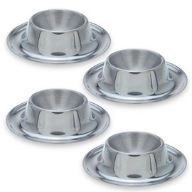 MIJOMA Set of 4 Stainless Steel Egg Cups, Matte Silver, Rustproof and Dishwasher Safe Egg Holder, Elegant and Timeless Design, Durable and Unbreakable, Stackable, Must-Have for Every Household.