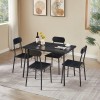 Vecelo 5 Piece Dining Table Set 4 Chairs Breakfast Wooden