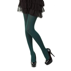 SENTELEGRI Colourful Opaque 40 Denier Tights, 23 Colours, Sizes S-XL (Medium, Dark Green)